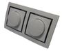 9553 Levina S 2-er Dimmer 300 Watt silberner Rand