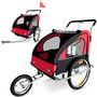 SAMAX Fahrradanh�nger 2in1 Jogger - in Rot/Schwarz - Silver Frame
