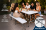 Strattore Buffettisch Bierzeltgarnitur klappbar mit Tisch und 2 B�nken - aus Kunststoff in Wei�
