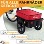 SAMAX Lastenanhnger / Fahrradanhnger fr 60 Kg / 70 Liter mit Kupplung in Rot