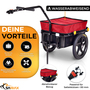 SAMAX Lastenanhnger / Fahrradanhnger fr 60 Kg / 70 Liter mit Kupplung in Rot