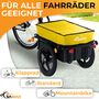 SAMAX Lastenanhnger / Fahrradanhnger fr 60 Kg / 70 Liter mit Kupplung in Gelb