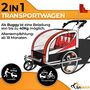 SAMAX 360- drehbarer Fahrradanhnger 2in1 Jogger - in Rot - Silver Frame