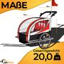 SAMAX 360- drehbarer Fahrradanhnger 2in1 Jogger - in Rot - Silver Frame