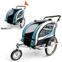 SAMAX 360- drehbarer Fahrradanh�nger 2in1 Jogger - in Blau - Silver Frame
