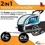 SAMAX 360- drehbarer Fahrradanh�nger 2in1 Jogger - in Blau - Silver Frame