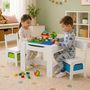 Baby Vivo Kindersitzgruppe mit multifunktionalem Tisch und 2 St�hlen aus Holz - Moritz