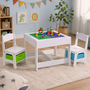 Baby Vivo Kindersitzgruppe mit multifunktionalem Tisch und 2 St�hlen aus Holz - Moritz