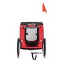 zoomundo Hundeanh�nger Fahrradanh�nger f�r Hunde - in Rot/Schwarz - Silver Frame