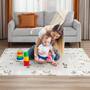 Baby Vivo Spielmatte / Spielteppich f�r Kinder doppelseitig mit Stra�e 200 x 180 cm - Alpaka