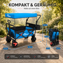 SAMAX Faltbarer Bollerwagen Offroad mit Dach - Blau