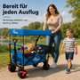 SAMAX Faltbarer Bollerwagen Offroad mit Dach - Blau