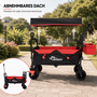 SAMAX Faltbarer Bollerwagen Offroad mit Dach - Schwarz / Gr�n
