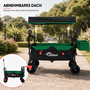 SAMAX Faltbarer Bollerwagen Offroad mit Dach - Schwarz / Rot