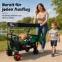 SAMAX Faltbarer Bollerwagen Offroad mit Dach - Schwarz / Rot