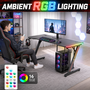 MY SIT Gaming Tisch 140 cm TITAN mit LED Beleuchtung und Mauspad