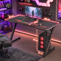 MY SIT Gaming Tisch 140 cm TITAN mit LED Beleuchtung und Mauspad