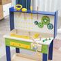 Baby Vivo Spielwerkbank / Werkbank f�r Kinder aus Holz - Luigi mit drehbaren Zahnr�dern und 29 Teilen Zubeh�r