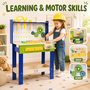 Baby Vivo Spielwerkbank / Werkbank f�r Kinder aus Holz - Luigi mit drehbaren Zahnr�dern und 29 Teilen Zubeh�r