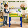 Baby Vivo Spielwerkbank / Werkbank f�r Kinder aus Holz - Luigi mit drehbaren Zahnr�dern und 29 Teilen Zubeh�r