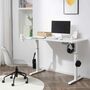 Makika H�henverstellbarer Schreibtisch elektrisch 140 x 70 cm - Wei�