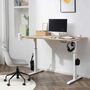 Makika H�henverstellbarer Schreibtisch elektrisch 140 x 70 cm - Eiche Wei�