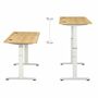 Makika H�henverstellbarer Schreibtisch elektrisch 140 x 70 cm - Eiche Wei�