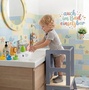 Baby Vivo Lernturm aus Holz - Mit Tafel in Grau