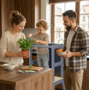 Baby Vivo Lernturm aus Holz - Mit Tafel in Grau