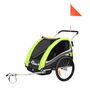 SAMAX 360- drehbarer Fahrradanhnger 2in1 Jogger - in Grn - Black Edition