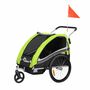 SAMAX 360- drehbarer Fahrradanhnger 2in1 Jogger - in Grn - Black Edition