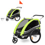 SAMAX 360- drehbarer Fahrradanhnger 2in1 Jogger - in Grn - Black Edition