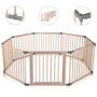 Baby Vivo Laufgitter aus Holz 8 Elemente - individuell verstellbar - PREMIUM in Grau