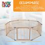 Baby Vivo Laufgitter aus Holz 8 Elemente - individuell verstellbar - PREMIUM in Grau