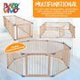 Baby Vivo Laufgitter aus Holz 8 Elemente - individuell verstellbar - PREMIUM in Grau
