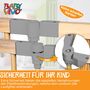 Baby Vivo Laufgitter aus Holz 8 Elemente - individuell verstellbar - PREMIUM in Grau