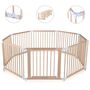 Baby Vivo Laufgitter aus Holz 8 Elemente - individuell verstellbar - PREMIUM in Wei�