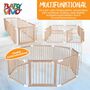 Baby Vivo Laufgitter aus Holz 8 Elemente - individuell verstellbar - PREMIUM in Wei�