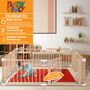 Baby Vivo Laufgitter aus Holz 8 Elemente - individuell verstellbar - PREMIUM in Wei�
