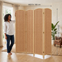 Makika Trennwand / Raumteiler aus Holz / Bambus Faltbar - Natur Braun