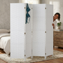 Makika Trennwand / Raumteiler aus Papier und Holz Faltbar - Wei� Eckig