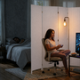 Makika Trennwand / Raumteiler aus Papier und Holz Faltbar - Wei� Eckig