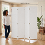 Makika Trennwand / Raumteiler aus Papier und Holz Faltbar - Wei� Eckig
