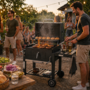Strattore Holzkohlegrill / quadratischer BBQ XL Grillwagen aus Eisen