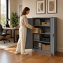Makika Aktenschrank / B�roschrank abschlie�bar 40x90x140cm in Anthrazit