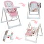 Baby Vivo 3in1 Kinderhochstuhl / Babywippe h�henverstellbar f�r Kinder - Lulu in Rosa