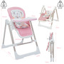 Baby Vivo 3in1 Kinderhochstuhl / Babywippe h�henverstellbar f�r Kinder - Lulu in Rosa