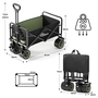 SAMAX Faltbarer Bollerwagen Offroad Camping Edition bis 200 kg - Schwarz / Matcha Gr�n