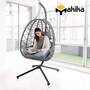 Makika H�ngesessel mit Gestell h�henverstellbar aus Polyrattan in Grau