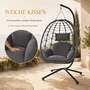 Makika H�ngesessel mit Gestell h�henverstellbar aus Polyrattan in Grau